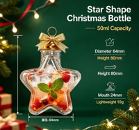 Joyeux Noël, emballage de boissons recyclable pour animaux de compagnie, bouteille en plastique pour boissons, cadeau adorable, 50 ml, 100 ml, 175 ml, 250 ml