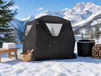 Tente de sauna mobile d'extérieur de luxe Warmfire, grande taille, avec poêle à bois, isolée, pour 6 personnes, sauna à vapeur d'hiver