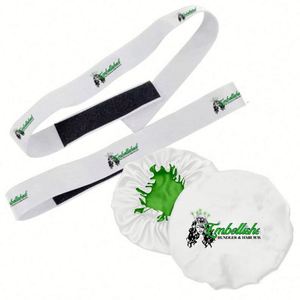 Ensemble de bandeaux élastiques en soie, bonnets de nuit en satin double couche réversibles pour cheveux longs bouclés ou tressés, cadeau - Product Image 1