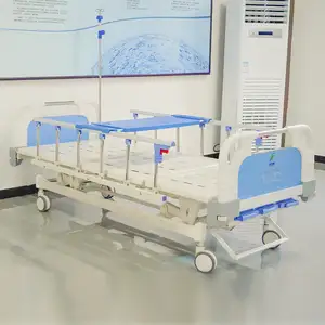 3-Function Manual Metal Nursing Bed Hospitals ABS Material Medical Bed