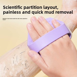 Esponja de ducha para el cuerpo, esponja de silicona para lavarse el cuerpo, 2 piezas, cepillo de limpieza masajeador, accesorios de baño - Product Image 3