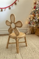 Chaise décorative à fleurs en rotin organique pour chambre d'enfant Meubles pour enfants Décorations pour la maison Table et chaise en rotin pour la fête