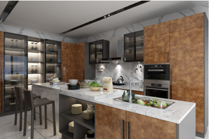 ตู้ครัวไม้อัดทันสมัยแบบเรียบง่าย ขนาดสั่งทำได้ ออกแบบฟรี กันน้ำ เป็นมิตรกับสิ่งแวดล้อม ใช้งานได้หลากหลาย - Product Image 3