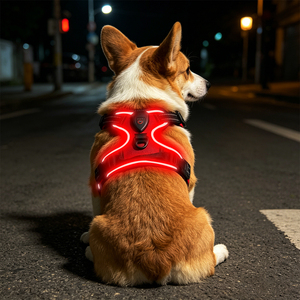 Arnés Luminoso Qcool Recargable por USB de Alta Visibilidad con Logotipo Personalizado, Luz LED de Seguridad para Mascotas para Caminar por la Noche - Product Image 1