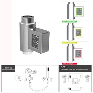Kỹ Thuật Số vòi hoa sen Đầu nhiệt kế LED kỹ thuật số Tắm Nhiệt kế Meter vòi hoa sen mét phòng tắm loại mới nước vòi hoa sen Nhiệt kế - Product Image 5