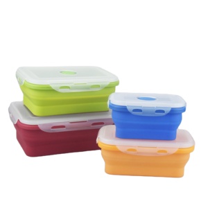 2023 Custom Bpa Free Snack Storage Container Box Food Grade Portable Silicone Kids Bento Lunch Box with Compartments