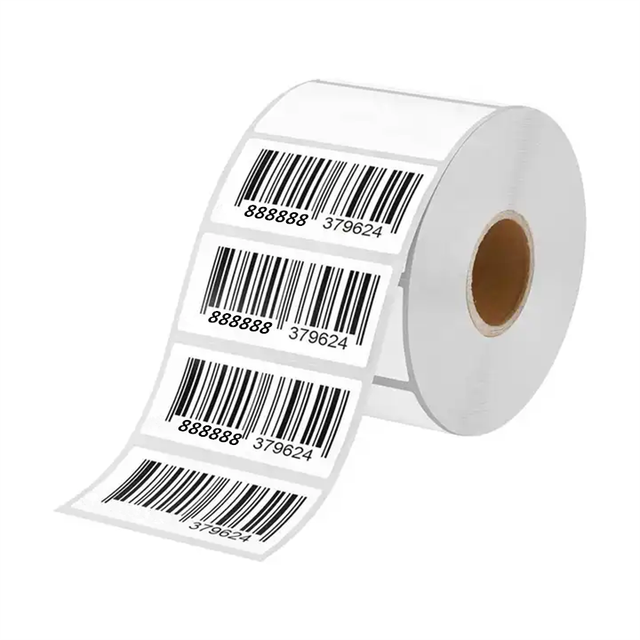 Customized White Pet Label Thermal Transfer PET Label Waterproof Product Upc Barcode Stickers