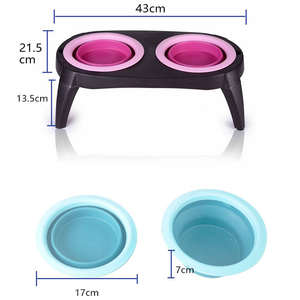 Bowl para Cães Portátil e Dobrável, Não Deslizante, com Duas Garrafas de Água, PP+PS+TPR, Caixa Ecológica para Viagem - Product Image 3