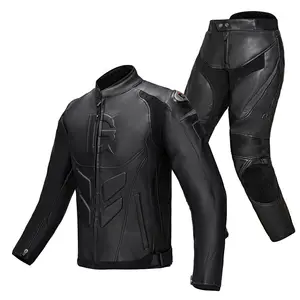 Motorcycle riding suit winter racing suit rider windproof men and women biker leather jacket leather pants suit