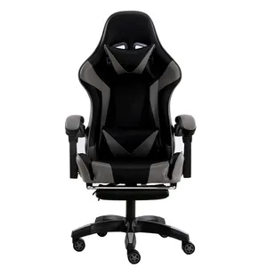 E-Sports High Back Office Schreibtisch Drehbarer Computer mit Fuß stütze Kopfstütze Lordos stütze Dickeres Kissen Home Video Game Chair