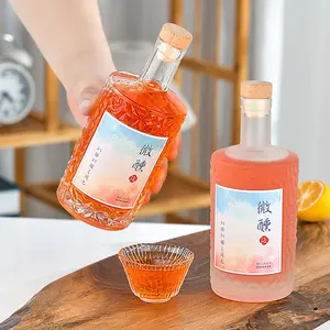 Tùy chỉnh vòng tinh thần và Vodka Gin chai thủy tinh với nút chai