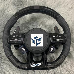 Para Benz Clase G GLA GLC GLE Volante de cuero perforado de fibra de carbono brillante personalizado Actualización a <span class=keywords><strong>AMG</strong></span> - Product Image 5