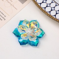 Appliques de fleurs en strass 3D colorées de luxe pour robes de mariée et de bal, chaussures, sacs