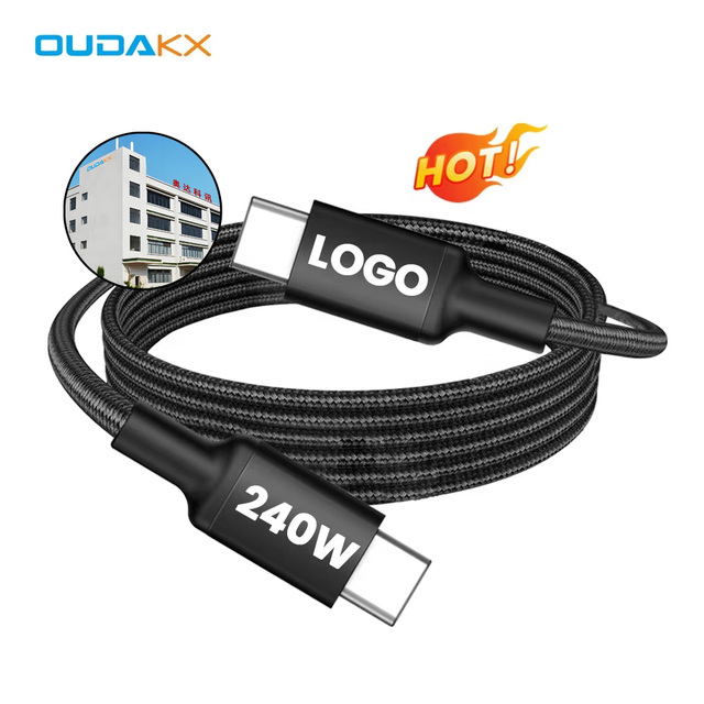 Factory USB 3.1 Cable 240W 100W 60W Custom Type c to Type c Cable PD 48V 5A Fast Charging Data Transfer Cable for PC Power Bank