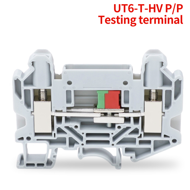 Screw Type UT6-T-HV P/P Current test Breaking Terminal Block Guide Rail Combination Straight Through Connection