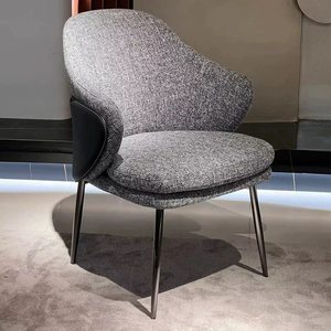 Silla de Comedor de Lino y Algodón Ecológica, Diseño Nórdico, Estilo Moderno y Lujoso para Hogar, Oficina, Apartamentos Pequeños y Comercios - Product Image 3