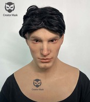 Masque facial réaliste en silicone pour homme avec personnalisation des cheveux pour les fêtes classiques d'Halloween et de cosplay - Écologique et réutilisable