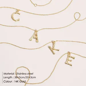 Collar con colgante de acero inoxidable con inicial de la marca eManco, 4 tipos de cadenas <span class=keywords><strong>para</strong></span> mujer, joyería <span class=keywords><strong>para</strong></span> la <span class=keywords><strong>mejor</strong></span> <span class=keywords><strong>amiga</strong></span>. - Product Image 2