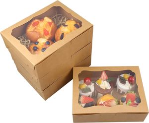 Cajas de Papel Kraft para Panadería con Ventana - Cajas Ecológicas para Galletas y Cupcakes con Relieve para Regalos Navideños - Product Image 4