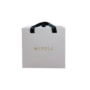 Boîte cadeau de luxe en papier kraft brun écologique, faite à la main, avec logo personnalisé, poignées en ruban et tiroirs coulissants portables - Product Image 5