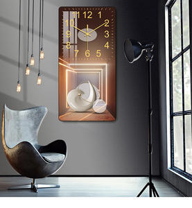 Fashioncasual Art Moderne Design Horloge Murale Cristal Porcelaine Peinture Salon Entrée Canapé Fond Quartz Aiguille - Product Image 2
