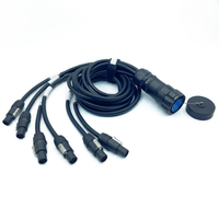Cable de Alimentación Industrial de Alta Resistencia con Conector Socapex Macho de 9 Pines y 6 Salidas Ture1 Hembra, Cable de Extensión de Grado Industrial IP44 20A con Certificación CE para Escenarios