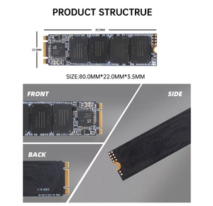 Dispositif de stockage de données nouvelle génération M2 NGFF 2280, capacités de 128 Go à 2 To, vitesse de 480 Mo/s, boîtier métallique interne, port d'extension SATA - Product Image 2