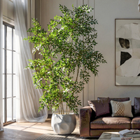 Arbre artificiel d'automne, faux feuillage d'automne, feuilles rouges orangées réalistes, grand arbre en pot pour décoration intérieure, vente en gros