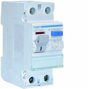 CDC724H Personalizzabile con Hagers RCCB 2P 25A tipo AC 30mA 2 moduli - Product Image 1