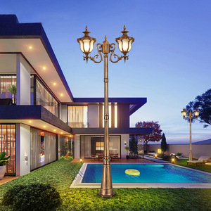 โคมไฟสนามทองเหลืองกลางแจ้ง LED แสงวอร์มไวท์ โคมแก้ว IP66 พลังงานแสงอาทิตย์ 2700K AC 220V พร้อมเซ็นเซอร์ตรวจจับความเคลื่อนไหว รับประกัน 10 ปี - Product Image 6