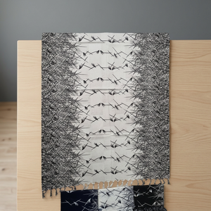 Tela de Rayón Estampada para Pareos, Unisex, Transpirable, de Secado Rápido, Tamaño Personalizado, Material Textil Blanco y Negro - Product Image 3