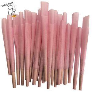 Classic pink conical roll paper custom brand logo unbleached <b>smoking</b> specific roll paper cone - Product Image 1