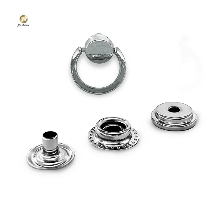 กระดุมแป๊กแบบแหวนโลหะ,กระดุมแบบแหวนทรงกลมดีไซน์ตามสั่งสำหรับอุปกรณ์ตัดเย็บเสื้อผ้าโรงงาน