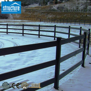 Personnalisé Bétail PVC Plastique Jardin Clôture Panneau Poteau Noir Bovins Vache Mouton Cheval 3 Rails 2m <span class=keywords><strong>Bois</strong></span> Nature Pas Cher Sécurité <span class=keywords><strong>Sol</strong></span> - Product Image 6