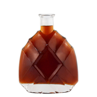 Bouteille en verre transparente vide personnalisée de 500 ml, 750 ml, 1000 ml pour whisky, vodka, tequila, bouteille de vin en verre avec bouchon en liège