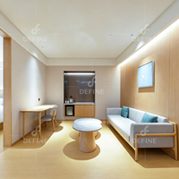 Moderne Hotelmöbel Massivholz Maßgefertigte Apartment-Projekt Gästezimmer-Möbel Luxus-Hotel Schlafzimmer-Möbelset