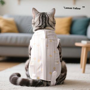 أحدث مصنع في الصين ملابس الحيوانات الأليفة القطنية الناعمة نمط حديث مطبوع بالأزهار للقطط النسائية بالجملة - Product Image 6