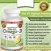 Huile de foie de poisson riche en oméga-3 EPA DHA, huile de pêche en eaux profondes, soutient le système immunitaire, hydrate la peau, 60 capsules molles pour adolescents