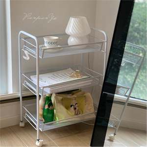 Carrito de Almacenamiento Móvil de 3 Niveles de Acero al Carbono con 4 Ruedas para Salón, Cocina y Sala de Estar - Product Image 4