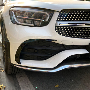 Mercedes-Benz GLC-Class Front Bumper Canards Piano Black ABS Carbon Fiber Texture Exterior Modification 2020+ AMG - Product Image 5