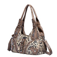 Femmes nouvelle mode transfrontalière épaule aisselle sac de messager imprimé léopard sac à main fermeture éclair étanche dames Style en gros