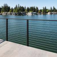 Système de garde-corps en câble d'acier inoxydable, balustrade en câble avec poteaux en aluminium pour terrasse, escalier et balcon extérieurs