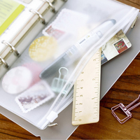 Pochette à fermeture éclair A4B5A5A6A7 en PVC dépoli, enveloppes à monnaie, pochette pour classeur à feuilles mobiles, organisateur de budget à fermeture éclair, sac de rangement pour argent