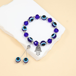 Commercio all'ingrosso nuovo albero della vita braccialetto di perline stile Vintage turco occhi azzurri Fatima occhi di palma demone per braccialetti di fascino del partito - Product Image 2