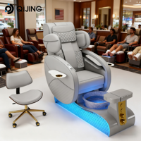 Fauteuils de Massage Électriques de Pédicure Style Européen Fauteuil Spa pour Pieds à Lumière Flottante Ensemble de Fauteuils Manucure Pédicure pour Salon de Beauté