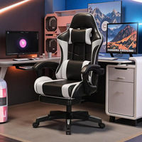 Chaise de jeu PC ergonomique en gros, chaise de jeu confortable en cuir style course avec repose-pieds