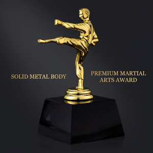 Trophée de Taekwondo en métal massif, coupe personnalisée dorée, statue de récompense pour arts martiaux, pour les <span class=keywords><strong>dojo</strong></span> et les tournois professionnels - Product Image 1