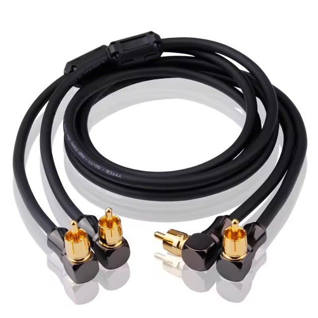 High Quality RCA Audio Cable 2 RCA to 2 RCA 24K Gold Plated Oxygen Free Shielded Male to Male Extension Cable