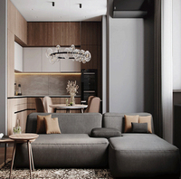 Canapé modulaire design moderne, canapé sectionnel italien Chesterfield, canapé-lit en tissu gris foncé, canapé en forme de L, canapé de salon