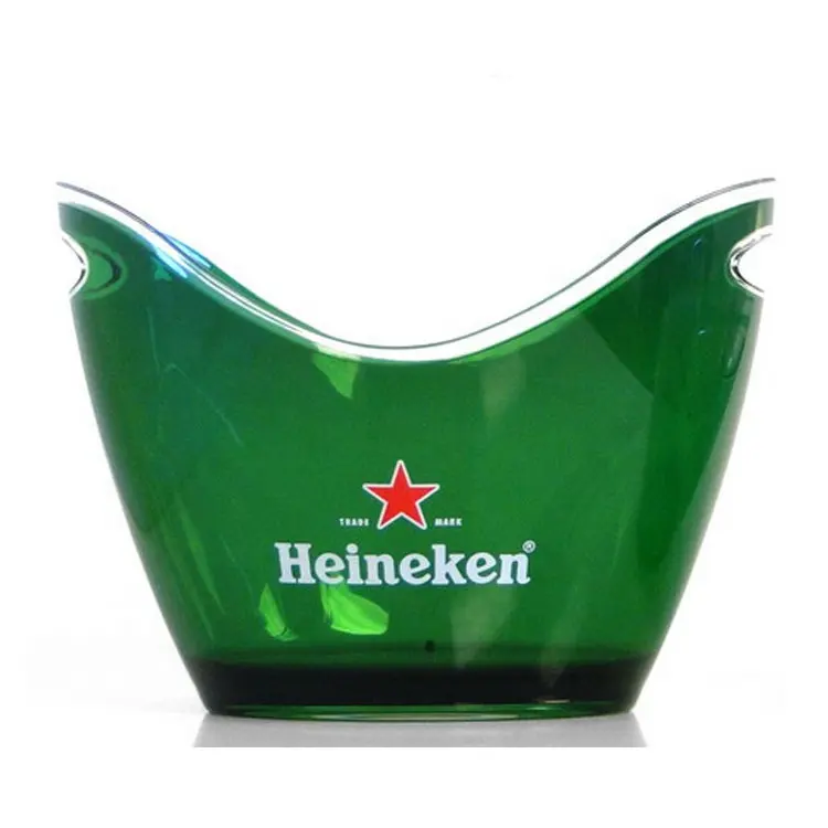 Cubo de hielo acrílico de plástico transparente, enfriador para bar/contenedor de almacenamiento de fiesta, vino, champán, cerveza, 4L